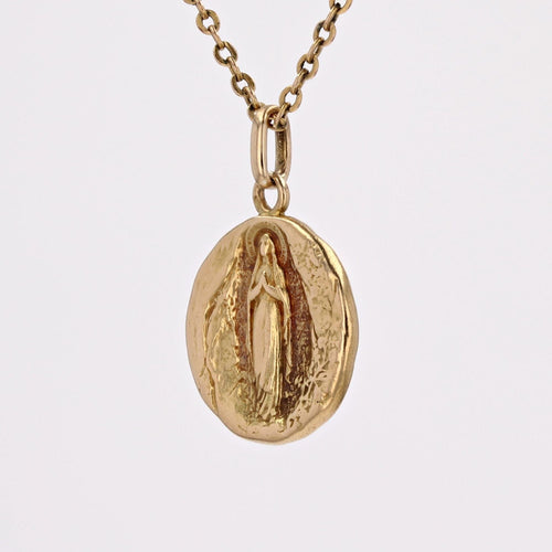 Pendentif Médaille ancienne or jaune Saint Michel et Vierge Marie 58 Facettes CVP74