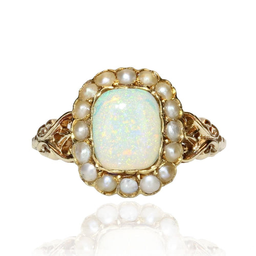 Bague 55 Bague opale et perles fines 58 Facettes 21-729