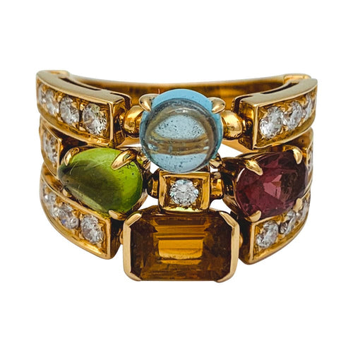 Bague 55 Bague Bulgari, "Allegra", or jaune, diamants, pierres de couleurs. 58 Facettes 31101