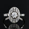 Bague 57 Bague ovale ancienne diamants or blanc 58 Facettes 21-007