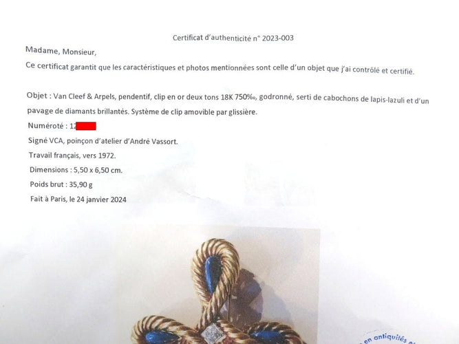 Broche broche VAN CLEEF & ARPELS pendentif croix cabochon lapis lazuli diamants 58 Facettes 257360