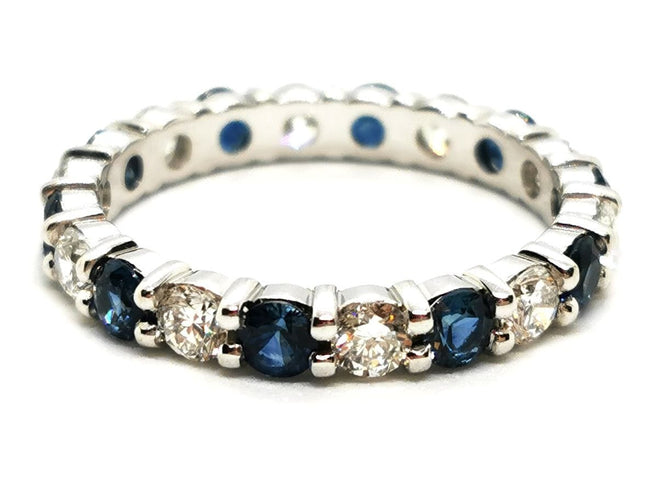 Bague 54 Bague Alliance Or blanc Saphir 58 Facettes 1835765CN