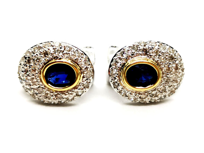 Boucles d'oreilles Boucles d'oreilles Or blanc Saphir 58 Facettes 1553011CN