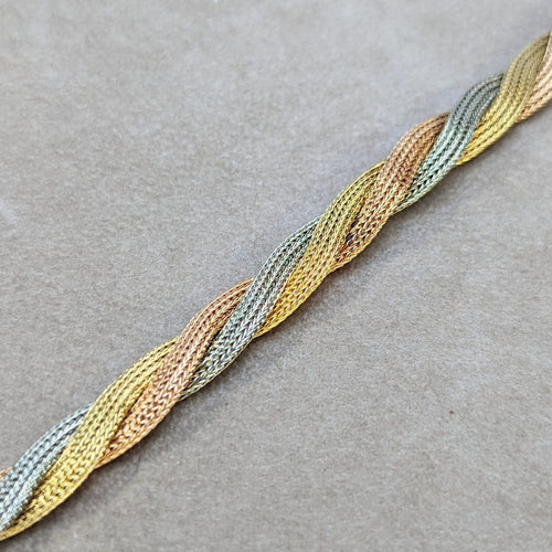 Bracelet Bracelet en 3 ors tressé 58 Facettes 17264