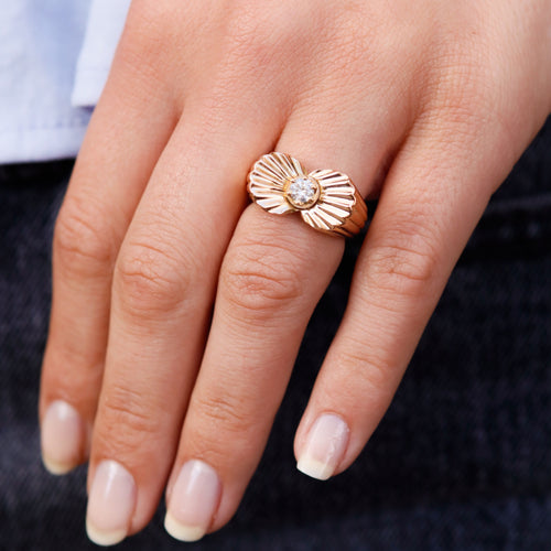 Bague en or jaune et diamant 58 Facettes 17189