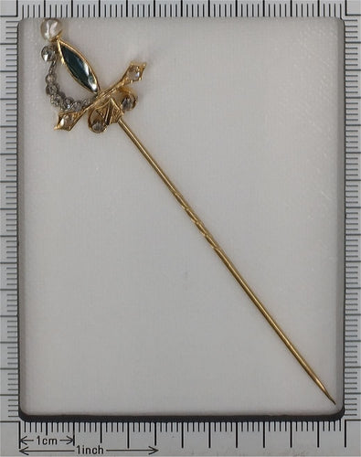 Broche Broche en or jaune saphir, perle 58 Facettes 23058-0278