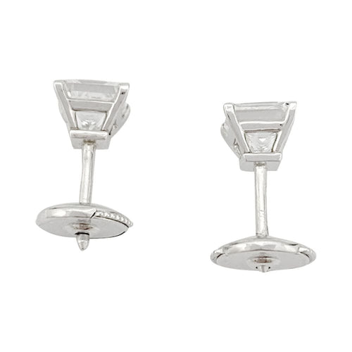 Boucles d'oreilles Boucles d'oreilles platine et diamants princesses. 58 Facettes 31938