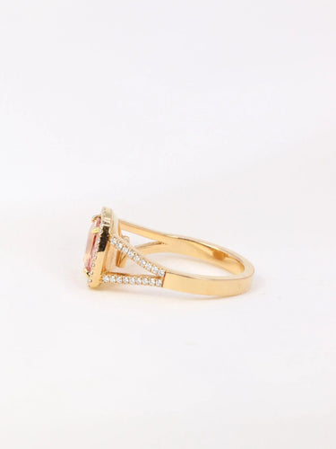 Bague Bague diamants morganite taille coussin 58 Facettes J30