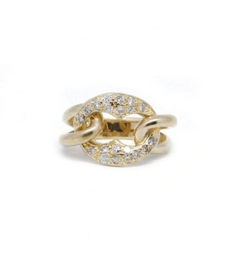 Bague 57 / Jaune / Or 750 Bague Maillons Diamants 58 Facettes 210007SP