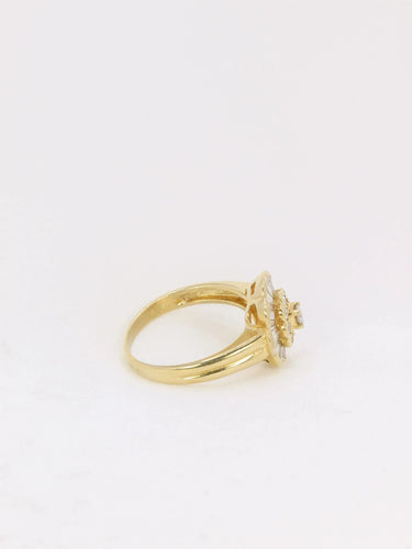 Bague 54 Bague vintage fleur en or et diamants baguette 58 Facettes J140