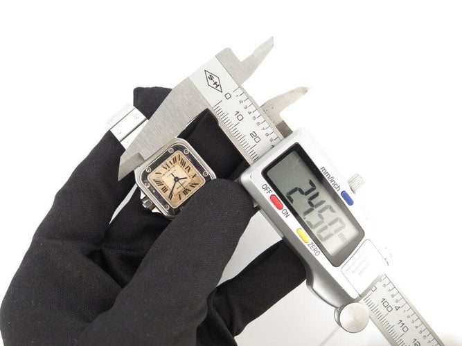 Montre vintage montre CARTIER santos galbee 2423 24 mm automatique acier 58 Facettes 251176