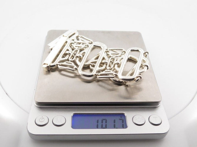 Bracelet bracelet HERMES abstract large 18 cm en argent massif 925 101gr 58 Facettes 256678
