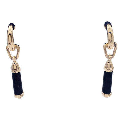 Boucles d'oreilles Créoles Chaumet, "Touch Wood", or jaune, bois. 58 Facettes 32796