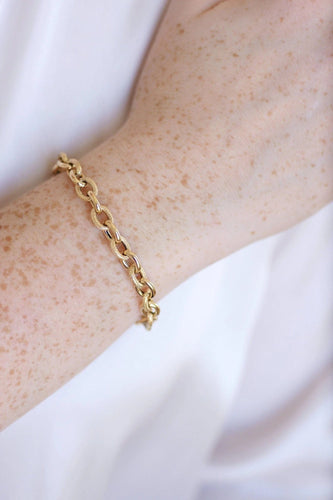 Bracelet Bracelet or jaune maille forçat alternée 58 Facettes