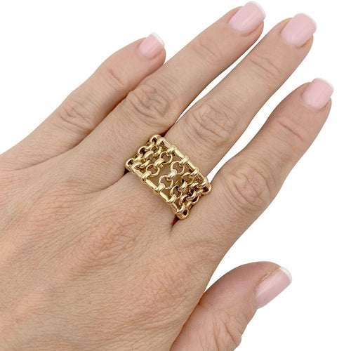 Bague 56 Bague bandeau Chanel or jaune. 58 Facettes 33097
