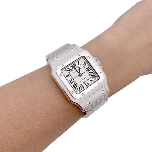 Montre Montre Cartier "Santos Galbée", acier. 58 Facettes 33497