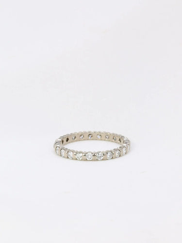 Bague Alliance américaine en or blanc et diamants 58 Facettes J59