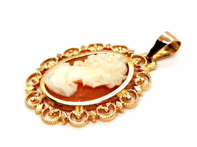 Pendentif Pendentif Camée Or jaune Agate 58 Facettes 1670503CN