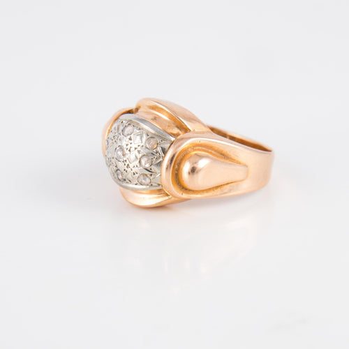 Bague 51 Bague Tank or jaune & platine 58 Facettes