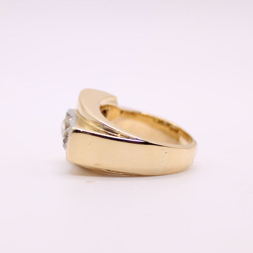 Bague 52 Bague Tank or jaune et 2 Diamants 58 Facettes