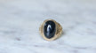 Bague 59 Bague Chevalière Saphir  cabochon 15 Ct 58 Facettes