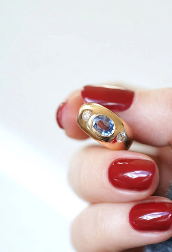 Bague Bague jonc saphir Ceylan diamants 58 Facettes