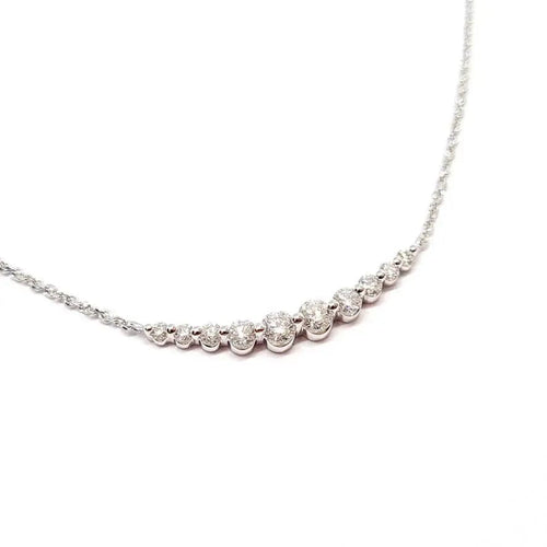 Collier Collier ligne diamants or blanc 58 Facettes