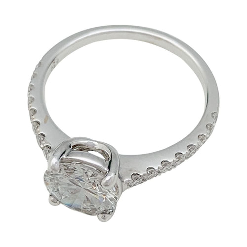 Bague 54 Solitaire accompagné, diamant 1,53 carat. 58 Facettes 31806