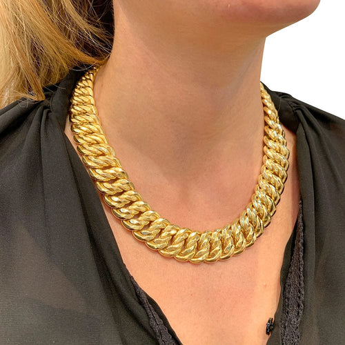 Collier Collier maille américaine or jaune. 58 Facettes 31396