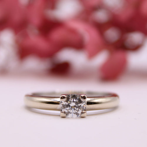 Bague Solitaire or blanc et diamant 58 Facettes