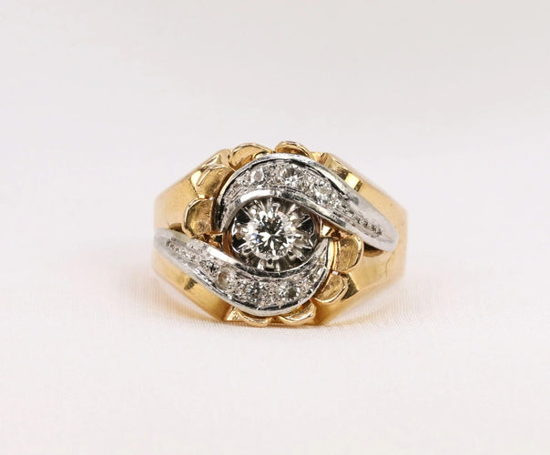 Bague Bague Tank en or et diamants 58 Facettes 446