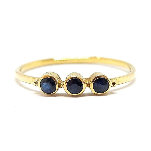Bague Bague trilogie en Or jaune & saphirs 58 Facettes