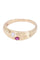 Bague 49 BAGUE JONC GODRONNÉE RUBIS ET DIAMANT 58 Facettes 061671