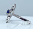 Bague 51 Bague fleur saphir diamants 58 Facettes AB156