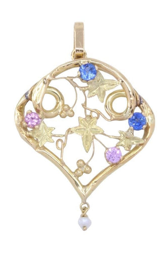 Pendentif Pendentif saphirs perle tourmalines 58 Facettes 079811