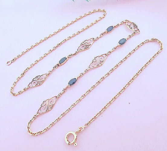 Collier Collier filigrane Saphirs Or Jaune 58 Facettes AA 1582