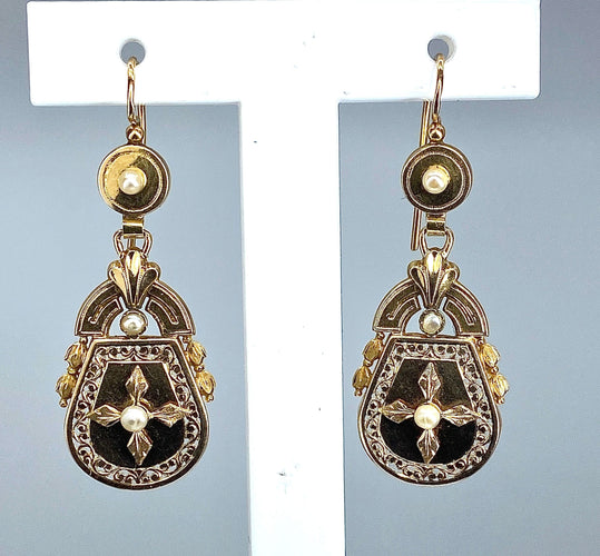 Boucles d'oreilles Boucles d’oreilles perles fines Napoléon III 58 Facettes AB300