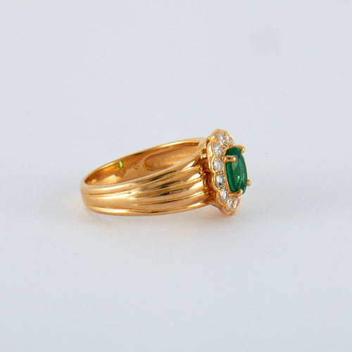 Bague 52 Bague Marguerite Emeraude Diamants 58 Facettes 2.21