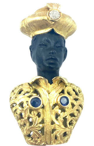 Broche Broche Maure vers 1960 or, saphirs et diamants 58 Facettes