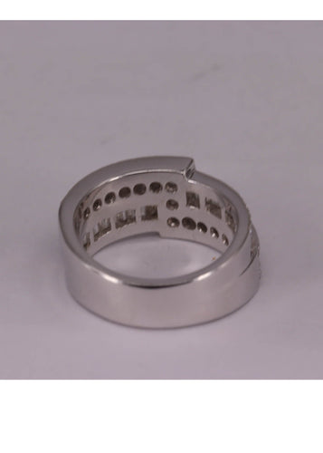 Bague 53 Bague Zigzag Or blanc et Diamants 58 Facettes RNG2646