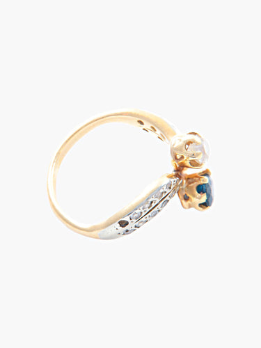 Bague 49 Bague Toi & Moi Saphir Diamant 58 Facettes