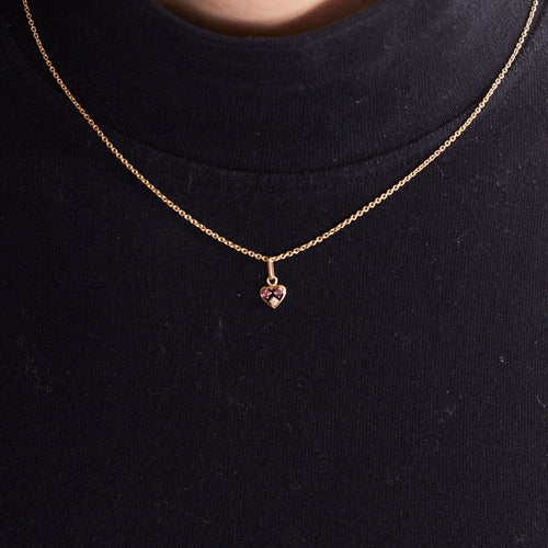 Pendentif Pendentif coeur or rose 18 carats rubis et diamants 58 Facettes