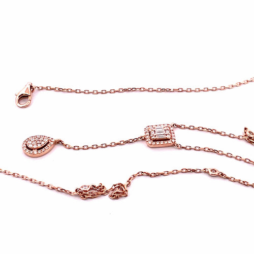 Collier Collier Or rose Diamants 58 Facettes