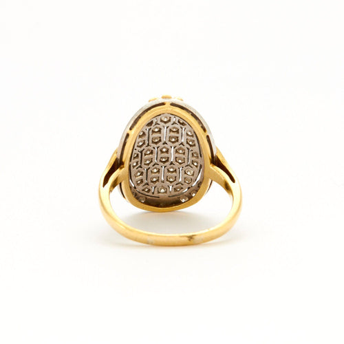Bague 58 Bague Ovale pavage Diamants 58 Facettes