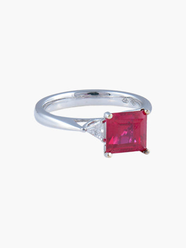 Bague 52 Bague Spinelle rouge Diamants 58 Facettes