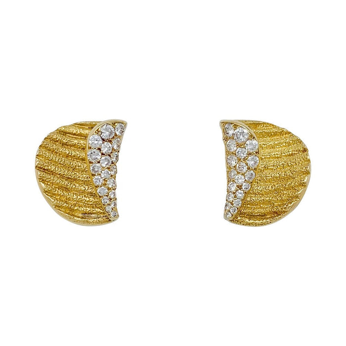 Boucles d'oreilles Boucles d'oreilles en or jaune et diamants. 58 Facettes 31268