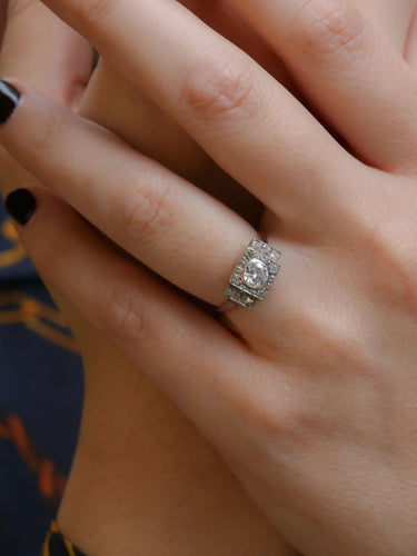 Bague Bague Art Déco à gradins diamants 58 Facettes J18