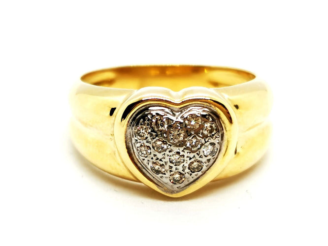Bague 53 Bague Coeur Or jaune Diamant 58 Facettes 1345937CN