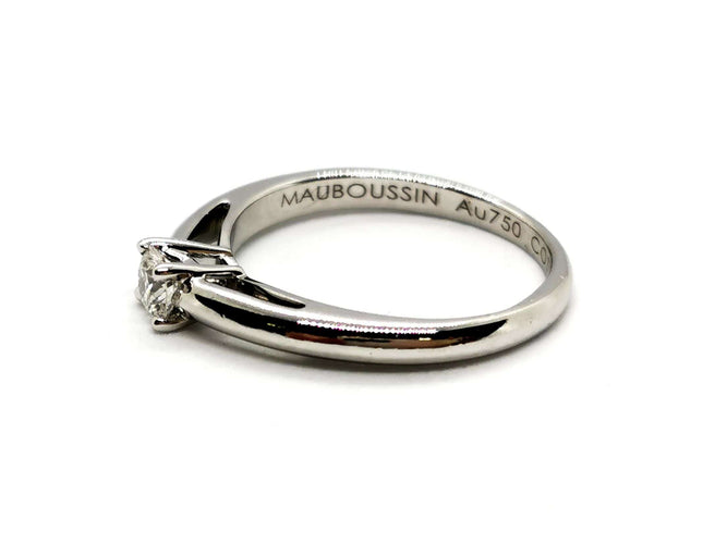 Bague 49 Mauboussin Bague Solitaire La bague Or blanc Diamant 58 Facettes 1128342CN