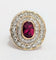 Bague 48 Bague rubis entourage diamants 58 Facettes 1-447/1